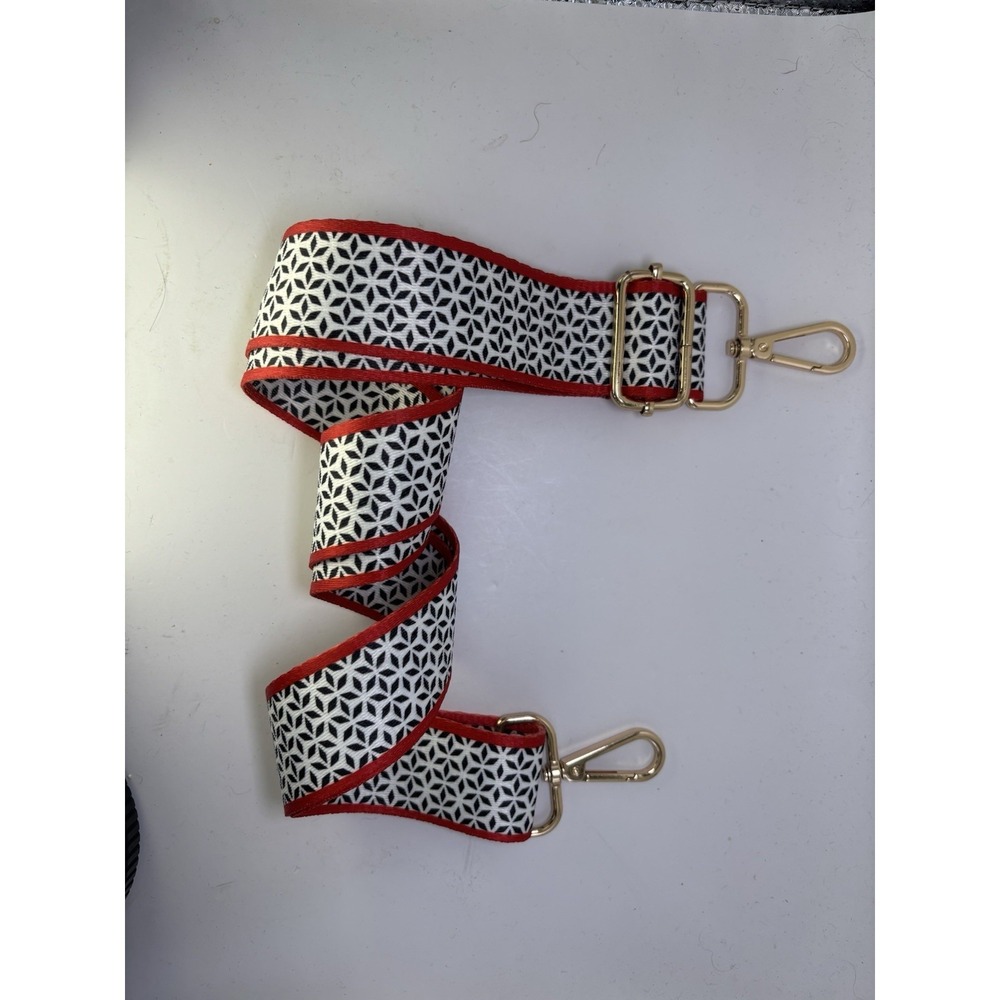 Black/Red 1.5" Adjustable Replacement Purse Crossbody Strap Bundle w/Gold Hrdwre - Picture 4 of 4